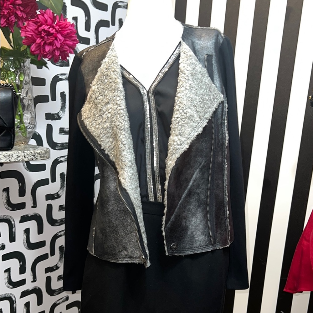 Ella Moss Black and Gray Teddy Jacket